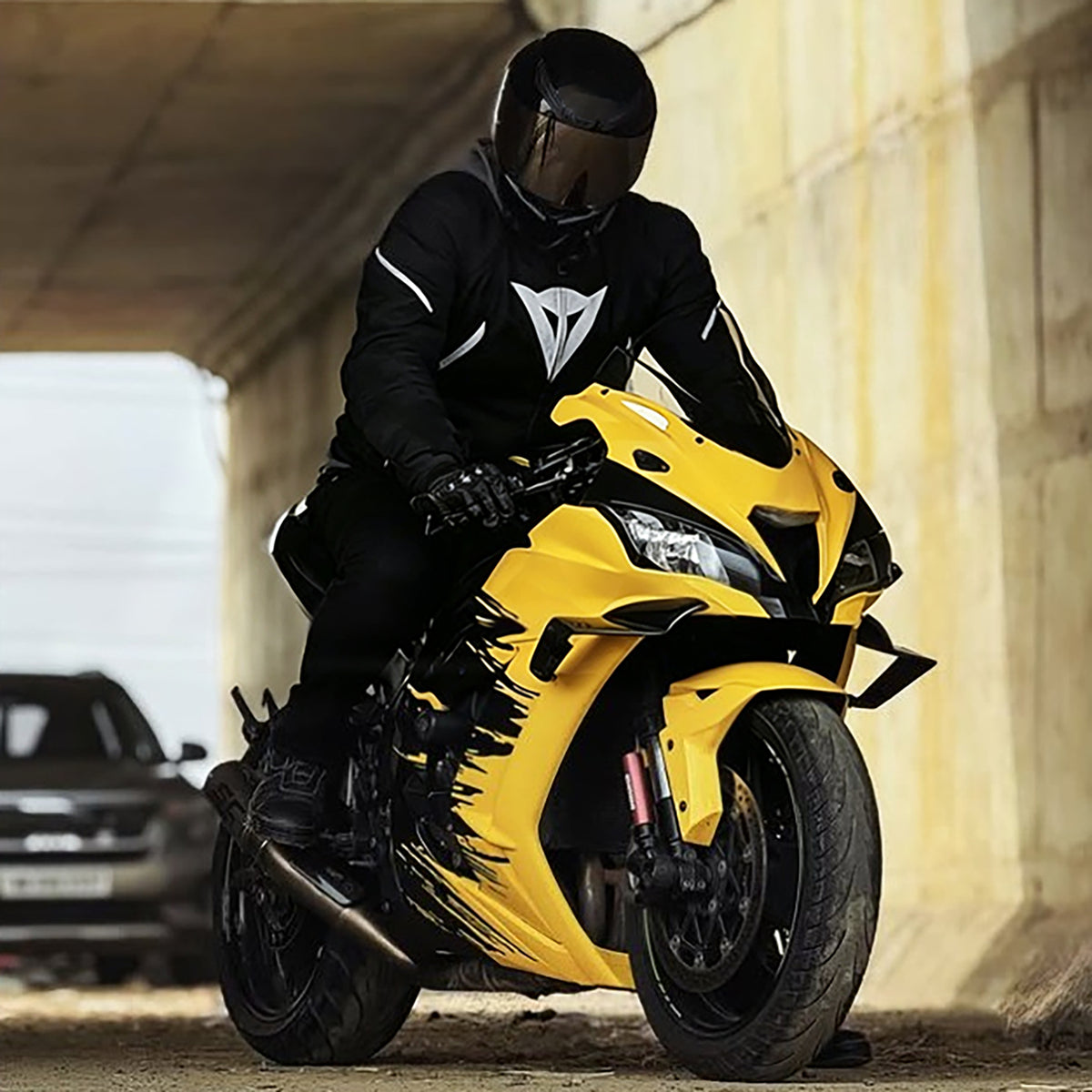 Amotopart 2016-2020 Kawasaki ZX10R イエロー ブラック フェアリングキット