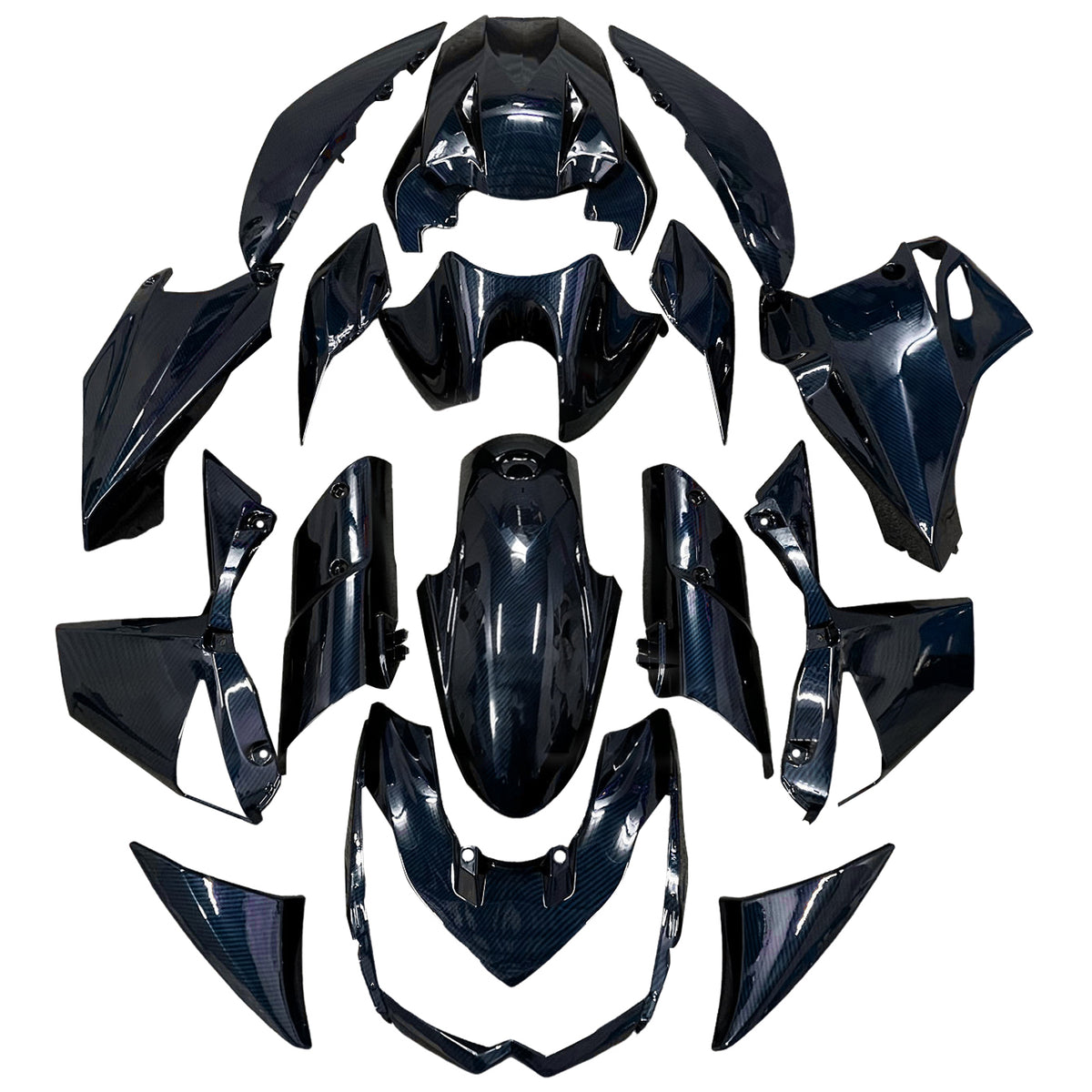 Amotopart 2010-2013 Kawasaki Z1000 Blue Carbon Fiber Pattern Fairing Kit