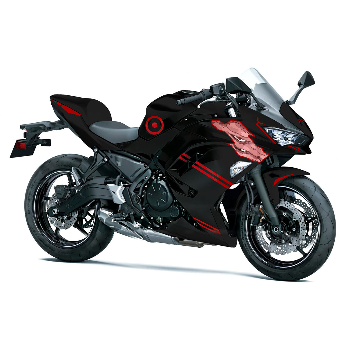 Amotopart 2020–2026 Kawasaki ER-6F Ninja650 Schwarz Rot Verkleidungsset