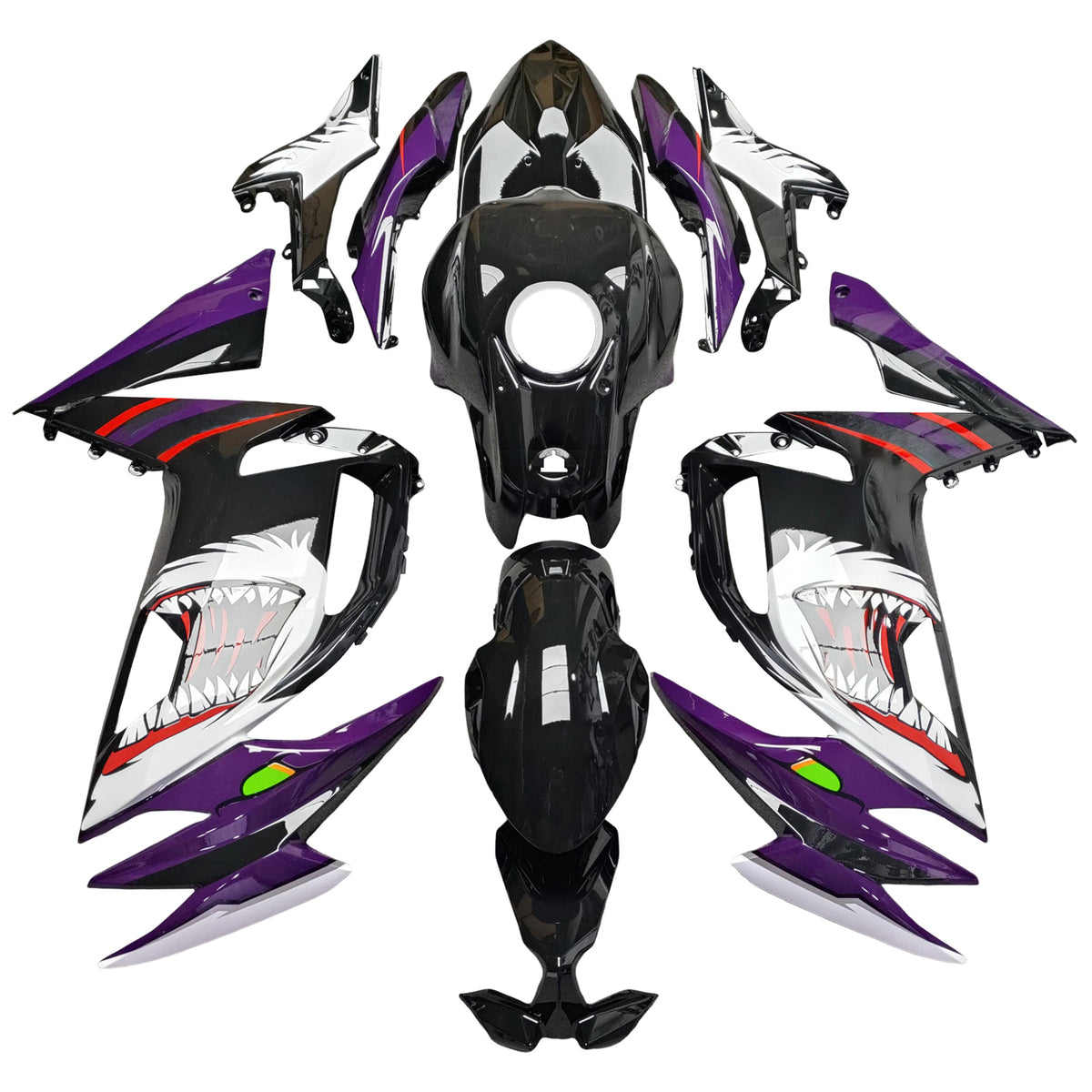 Amotopart 2020-2026 Kawasaki ER-6F Ninja650 Black Purple White Fairing Kit