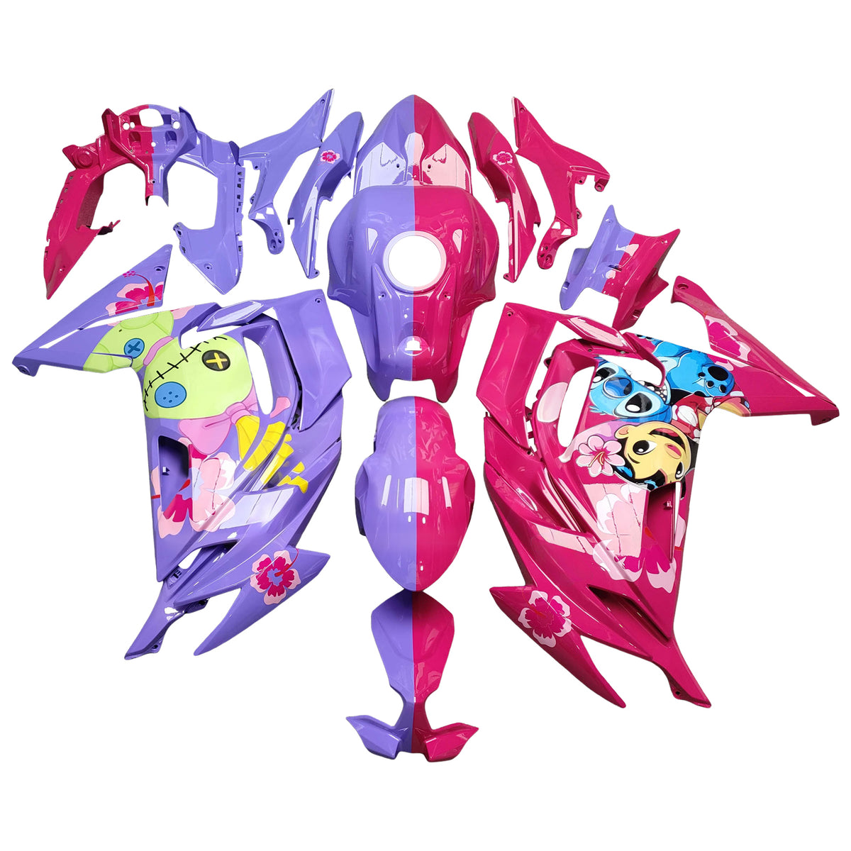 Amotopart 2020-2026 Kawasaki ER-6F Ninja650 Purple Pink Yellow Fairing Kit