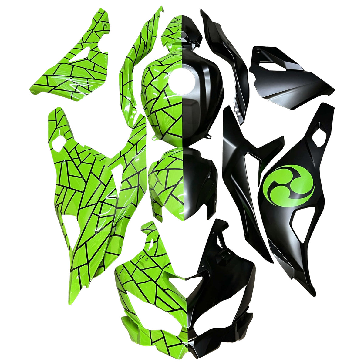 Amotopart 2019-2026 Kawasaki Ninja ZX-25R ZX-4R ZX-4RR Green Black Fairing Kit