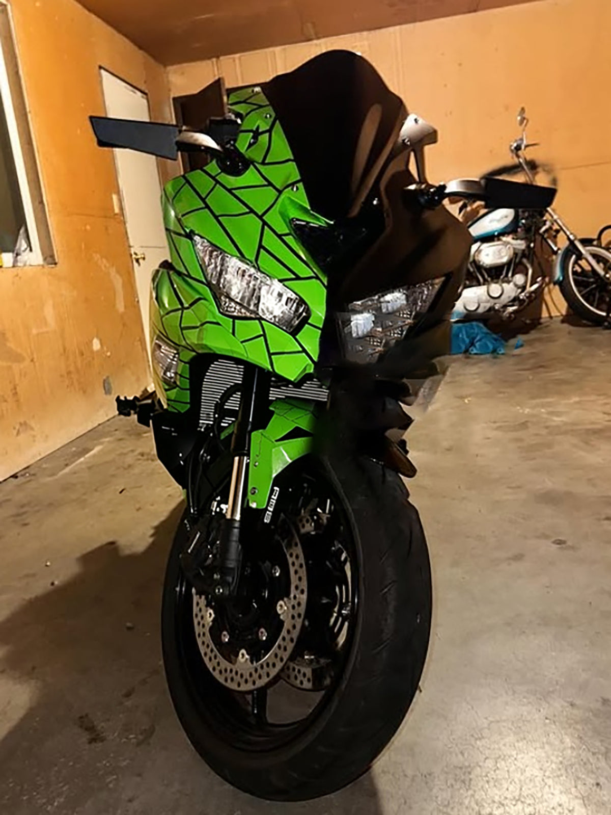 Amotopart 2019-2026 Kawasaki Ninja ZX-25R ZX-4R ZX-4RR Green Black Fairing Kit