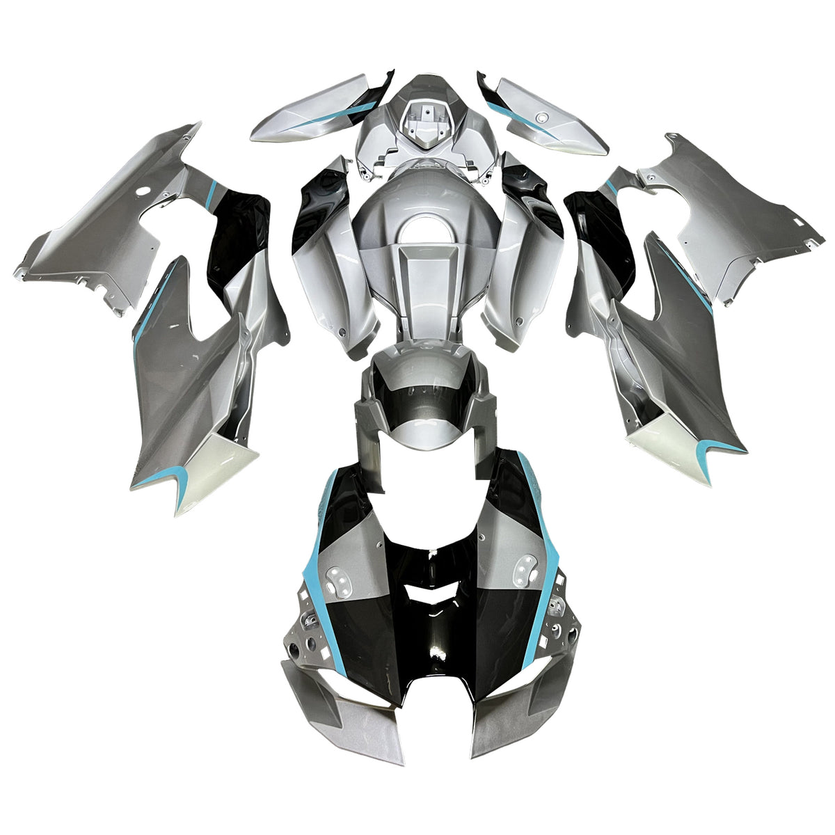Amotopart 2021-2025 Kawasaki ZX-10R ZX-10RR Silver Black Blue Fairing Kit