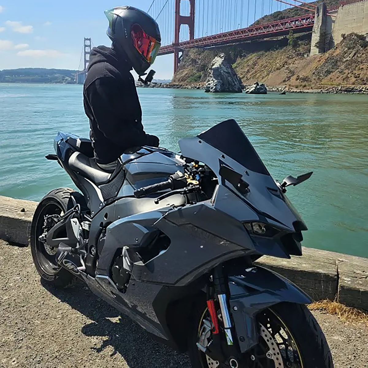 Amotopart 2021-2025 Kawasaki ZX-10R ZX-10RR grijszwarte kuipset