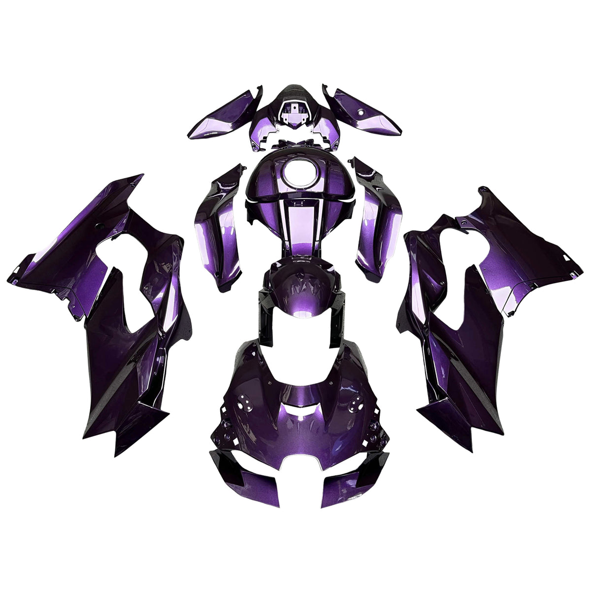 Amotopart 2021-2025 Kawasaki ZX-10R ZX-10RR Purple Black Fairing Kit