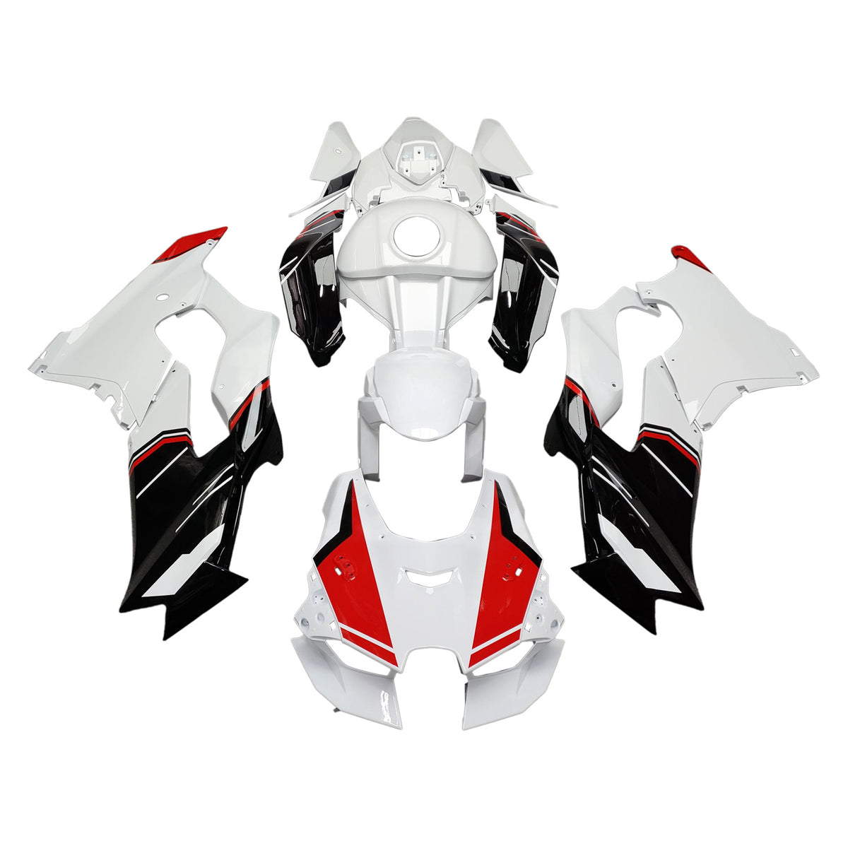 Amotopart 2021-2025 Kawasaki ZX-10R ZX-10RR White Black Red Fairing Kit