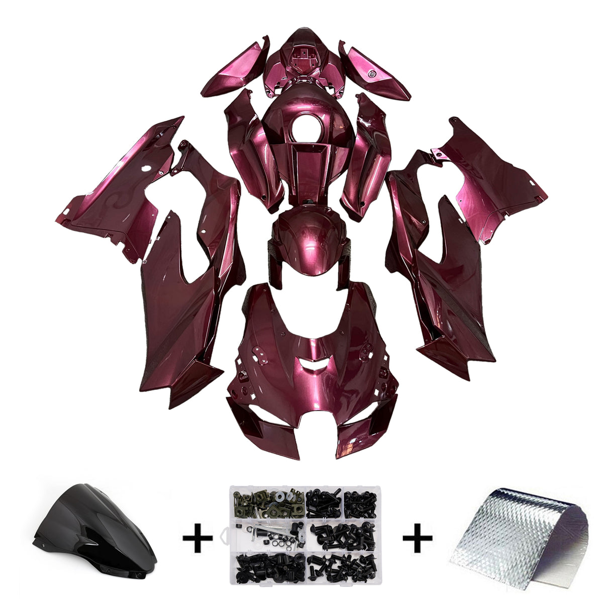 Amotopart 2021-2025 Kawasaki ZX-10R ZX-10RR Red Fairing Kit