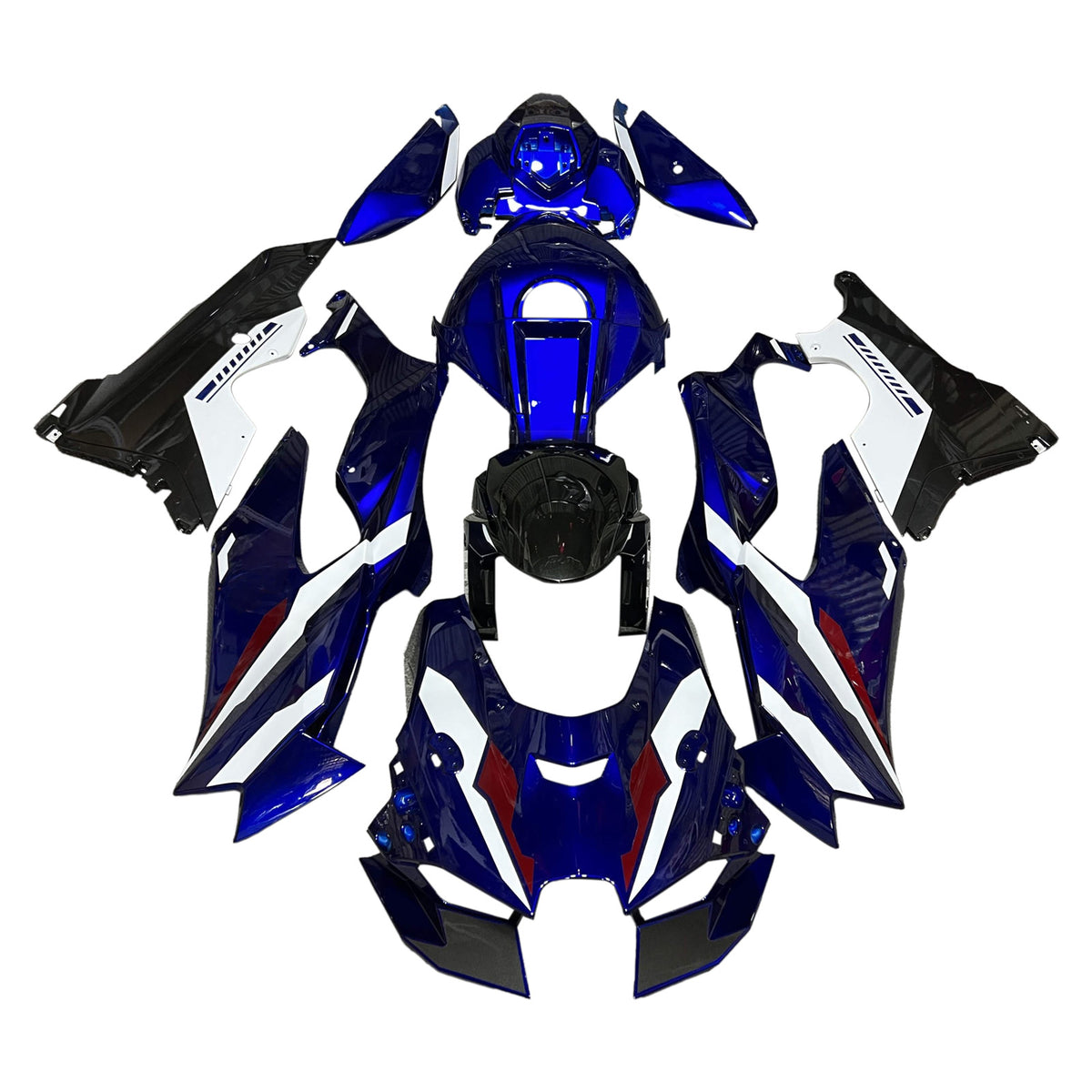 Amotopart 2021-2025 Kawasaki ZX-10R ZX-10RR Blue White Black Fairing Kit