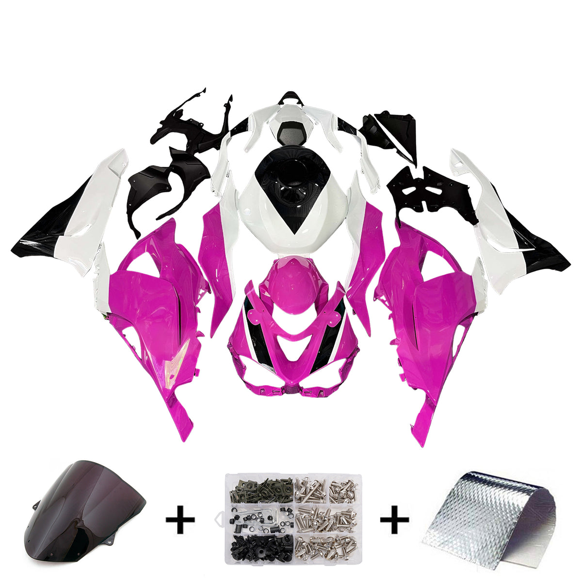 Kit carena Amotopart 2024-2026 Kawasaki ZX-6R bianco viola nero