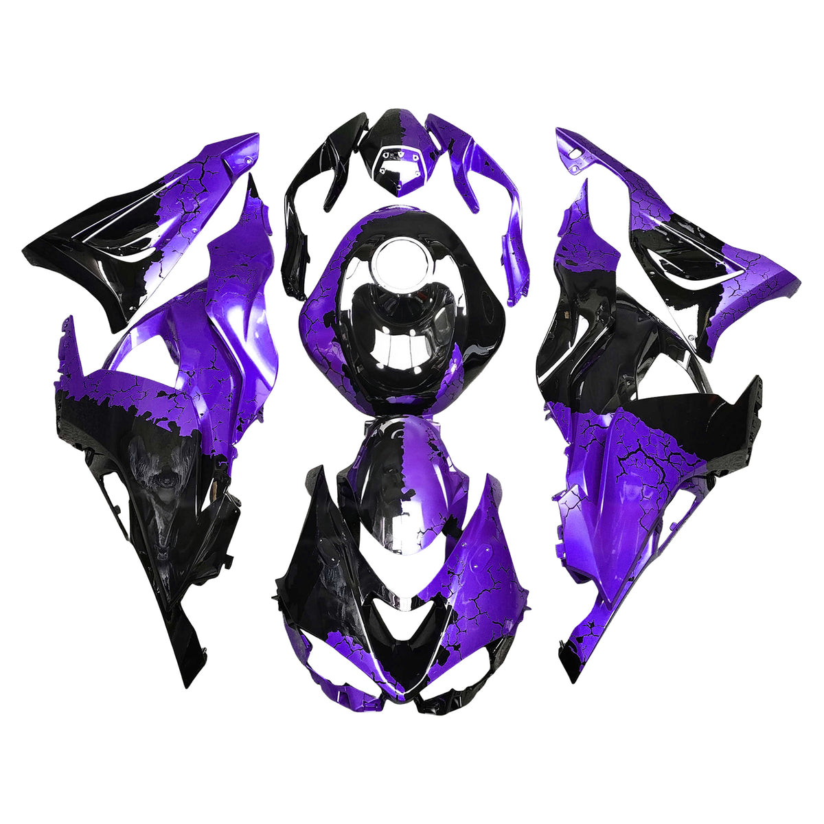 Amotopart 2024-2026 Kawasaki ZX-6R Purple Black Fairing Kit