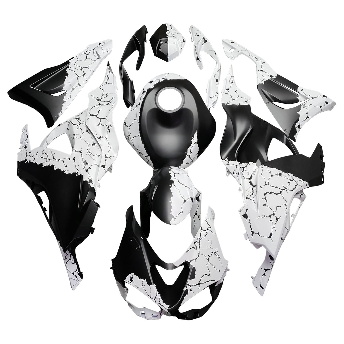 Amotopart 2024-2026 Kawasaki ZX-6R White Black Fairing Kit