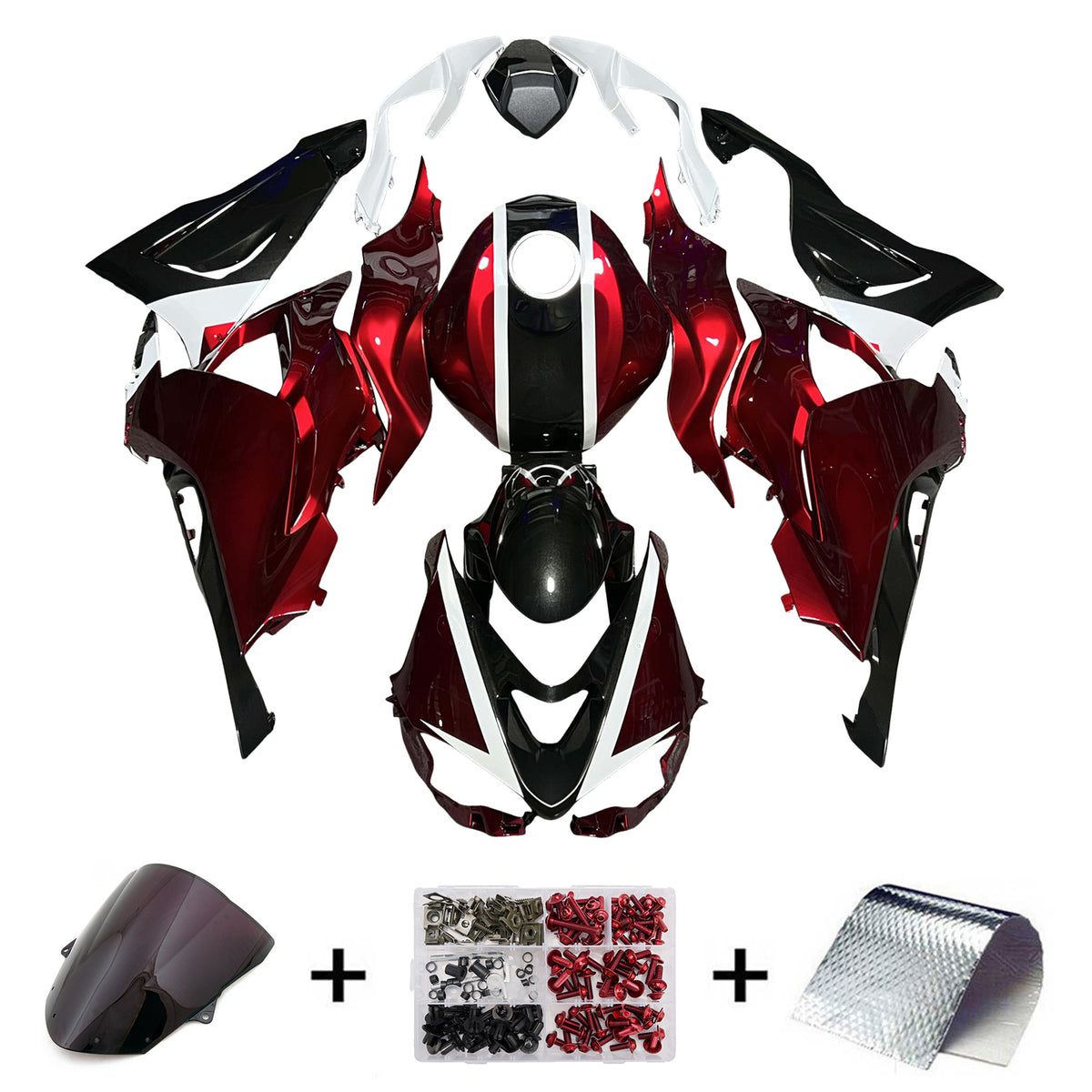 Zestaw owiewek Amotopart 2024-2026 Kawasaki ZX-6R czerwono-czarno-biały