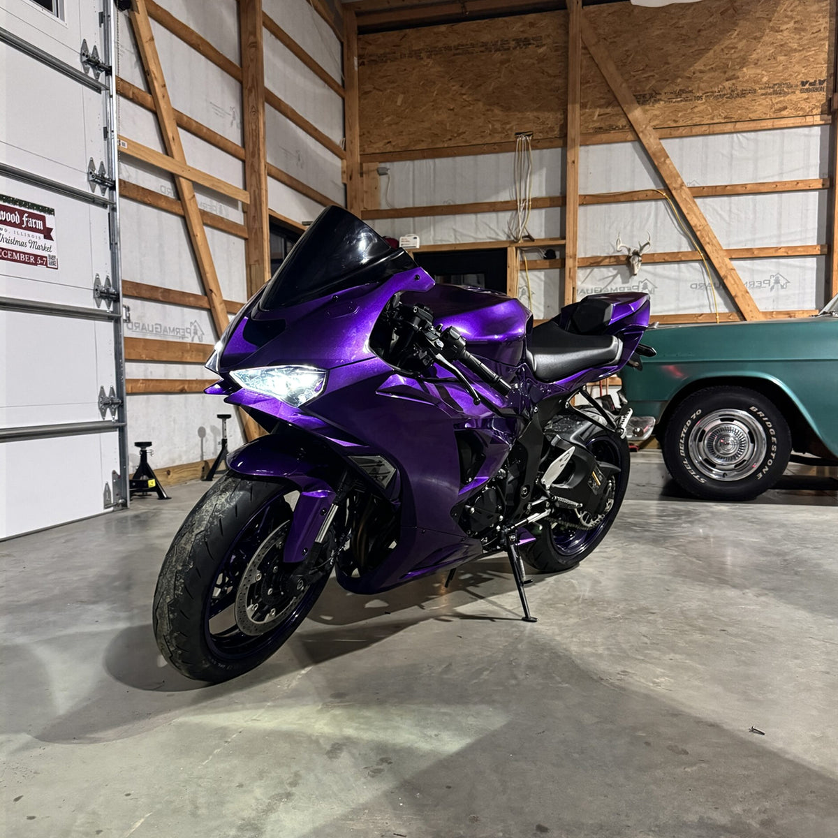 Amotopart 2024-2026 Kawasaki ZX-6R Purple Black Fairing Kit