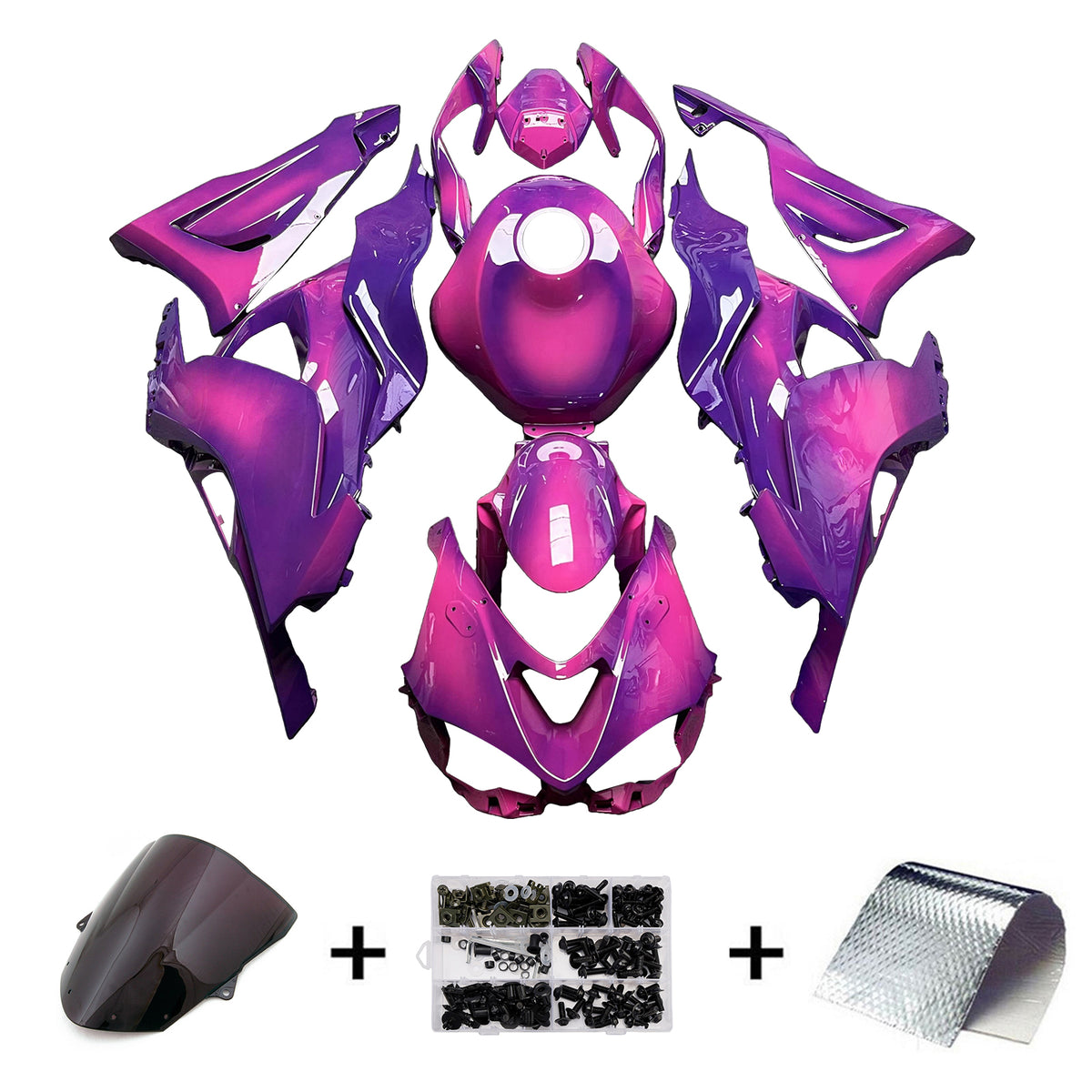 Amotopart 2024-2026 Kawasaki ZX-6R Purple Pink Fairing Kit