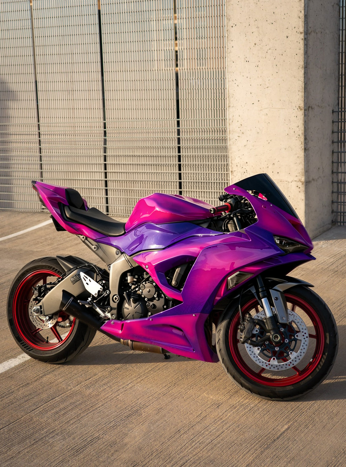 Amotopart 2024-2026 Kawasaki ZX-6R Purple Pink Fairing Kit