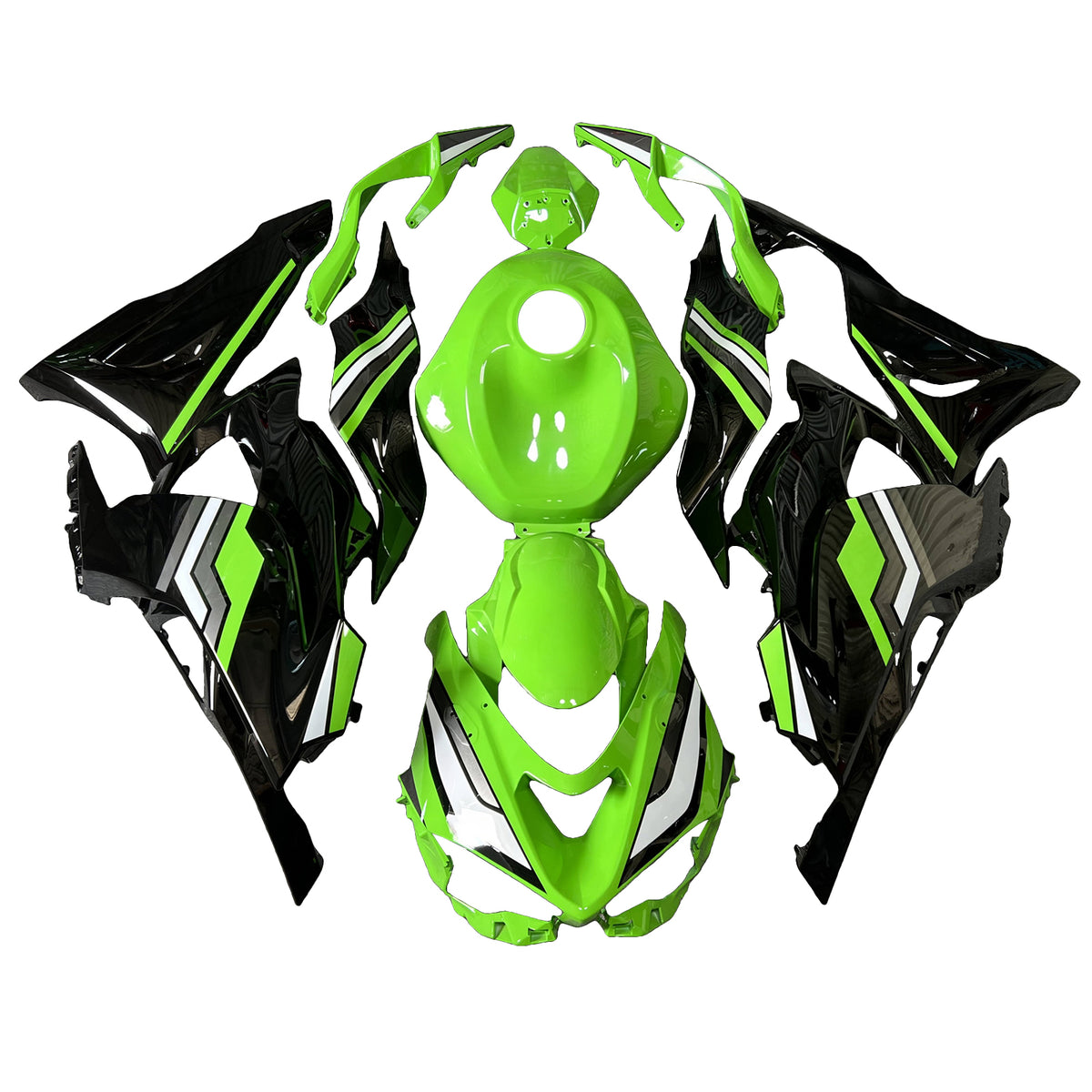 Amotopart 2024-2026 Kawasaki ZX-6R Kit de carénage vert noir