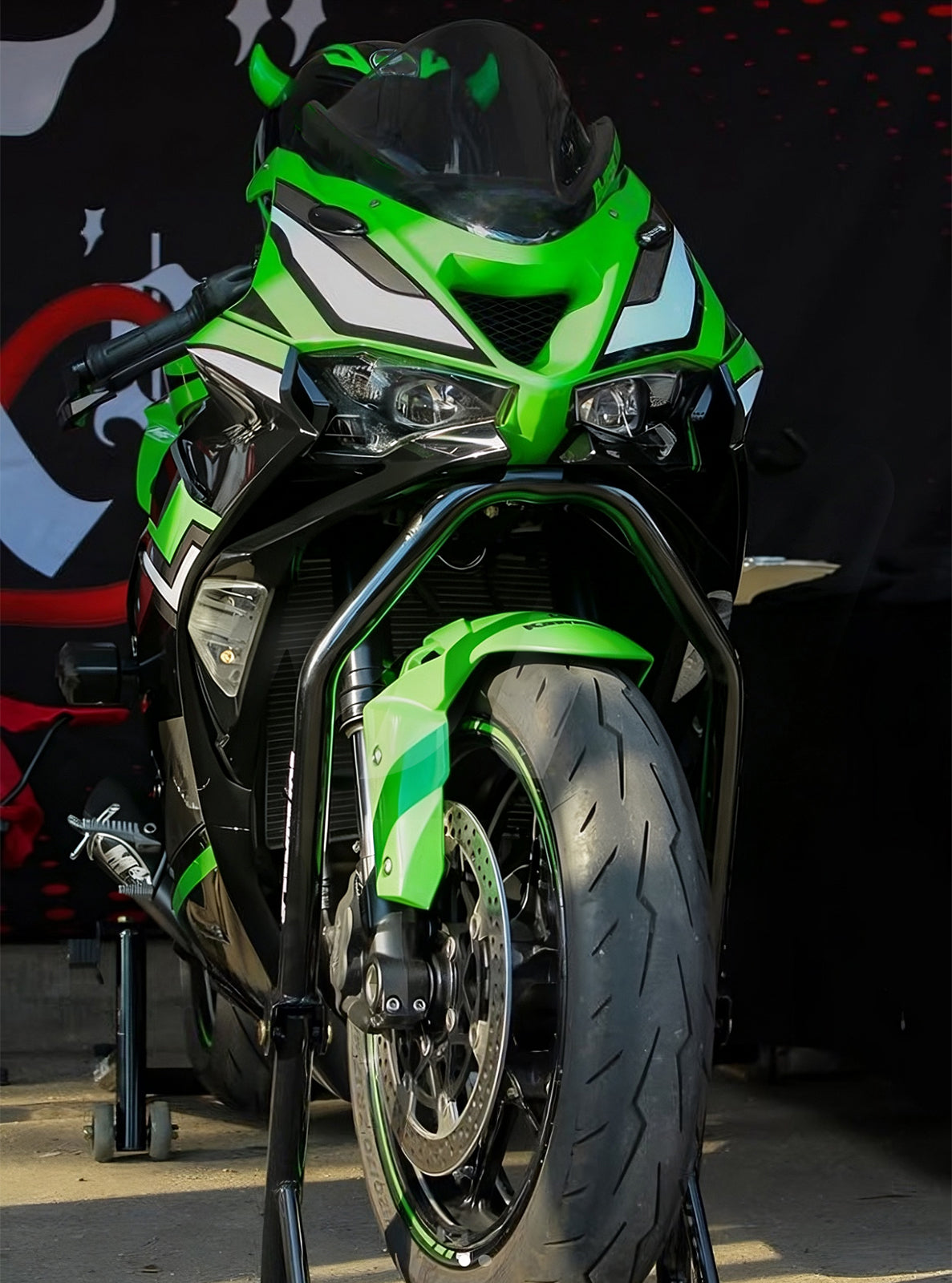 Amotopart 2024-2026 Kawasaki ZX-6R Kit de carénage vert noir