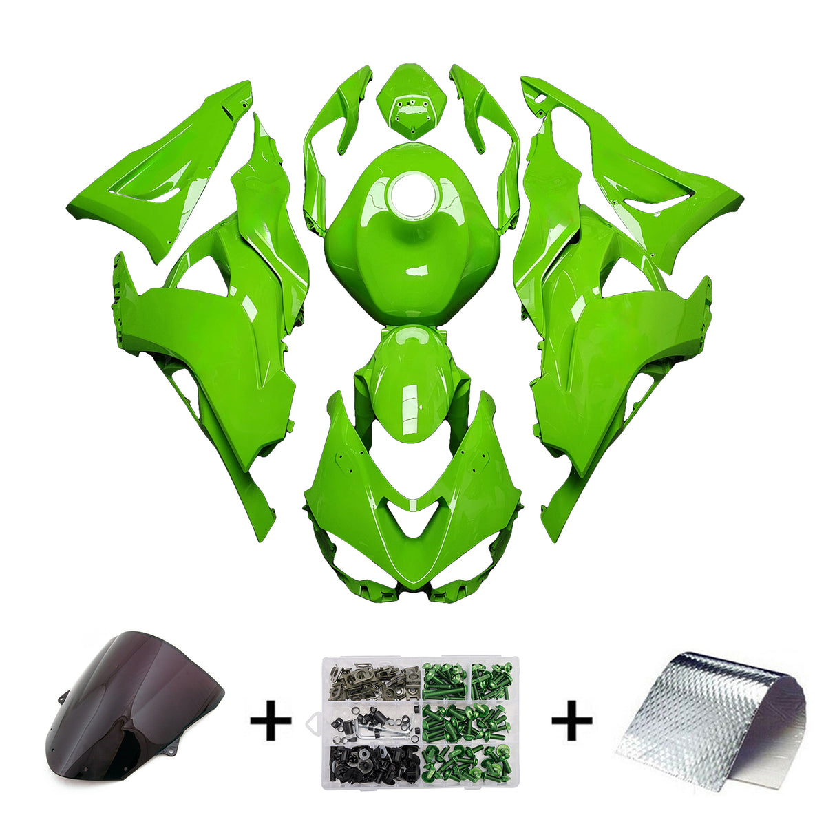 Amotopart 2024-2026 Kawasaki ZX-6R Green Fairing Kit