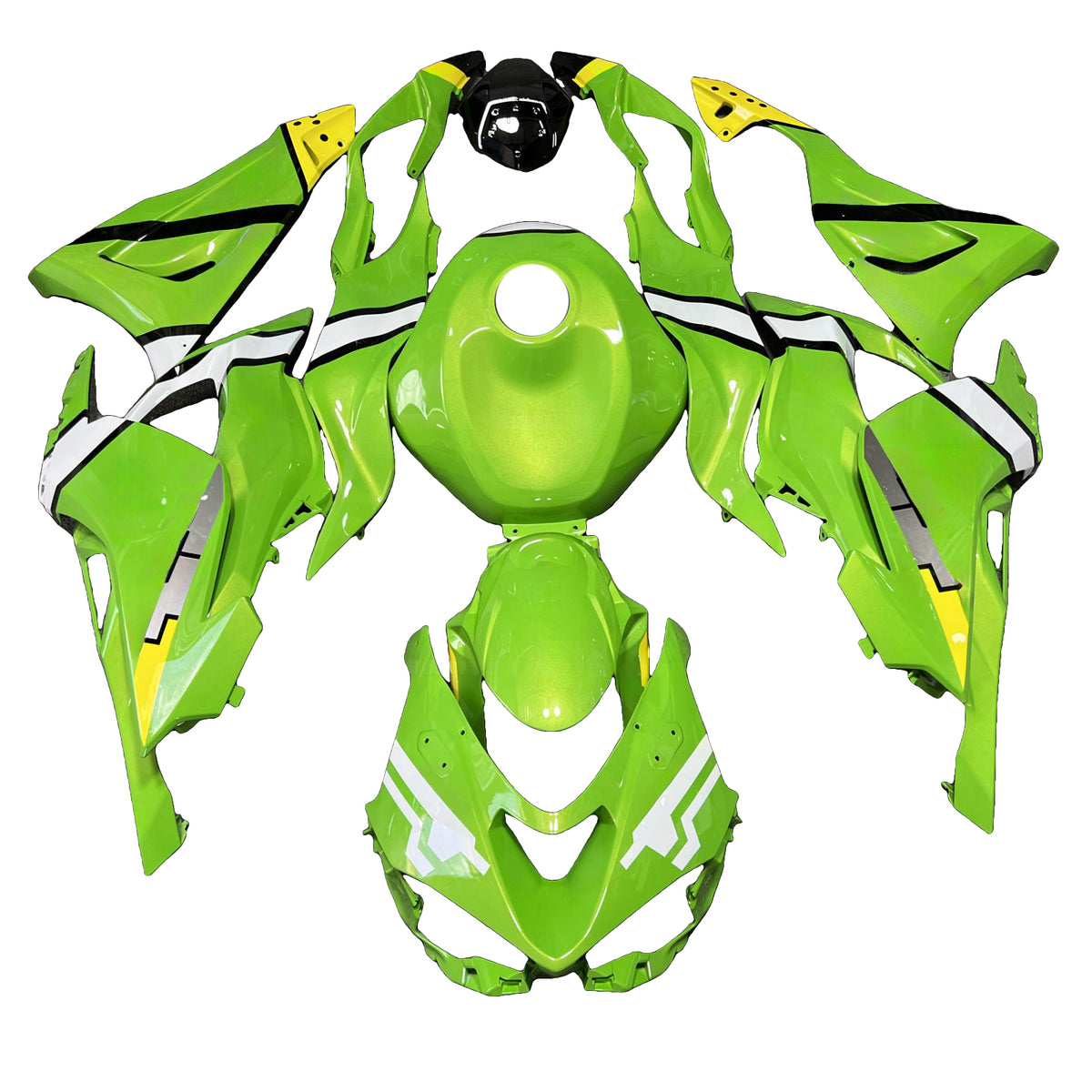Zestaw owiewek Amotopart 2024-2026 Kawasaki ZX-6R zielony biały czarny