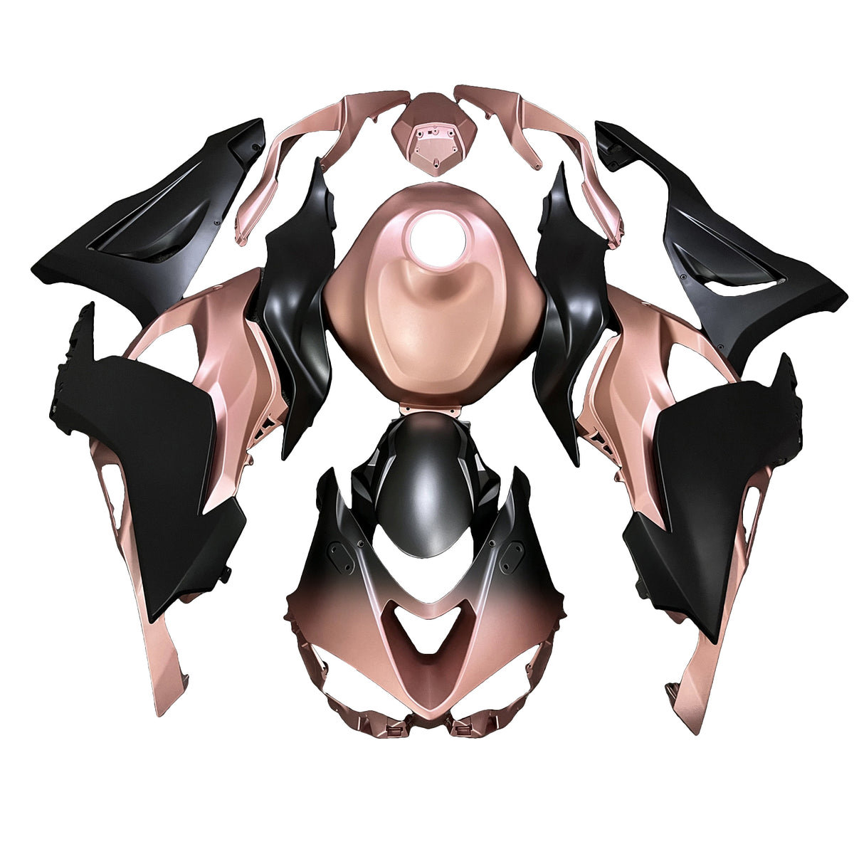 Amotopart 2024-2026 Kawasaki ZX-6R Rose Gold Black Fairing Kit