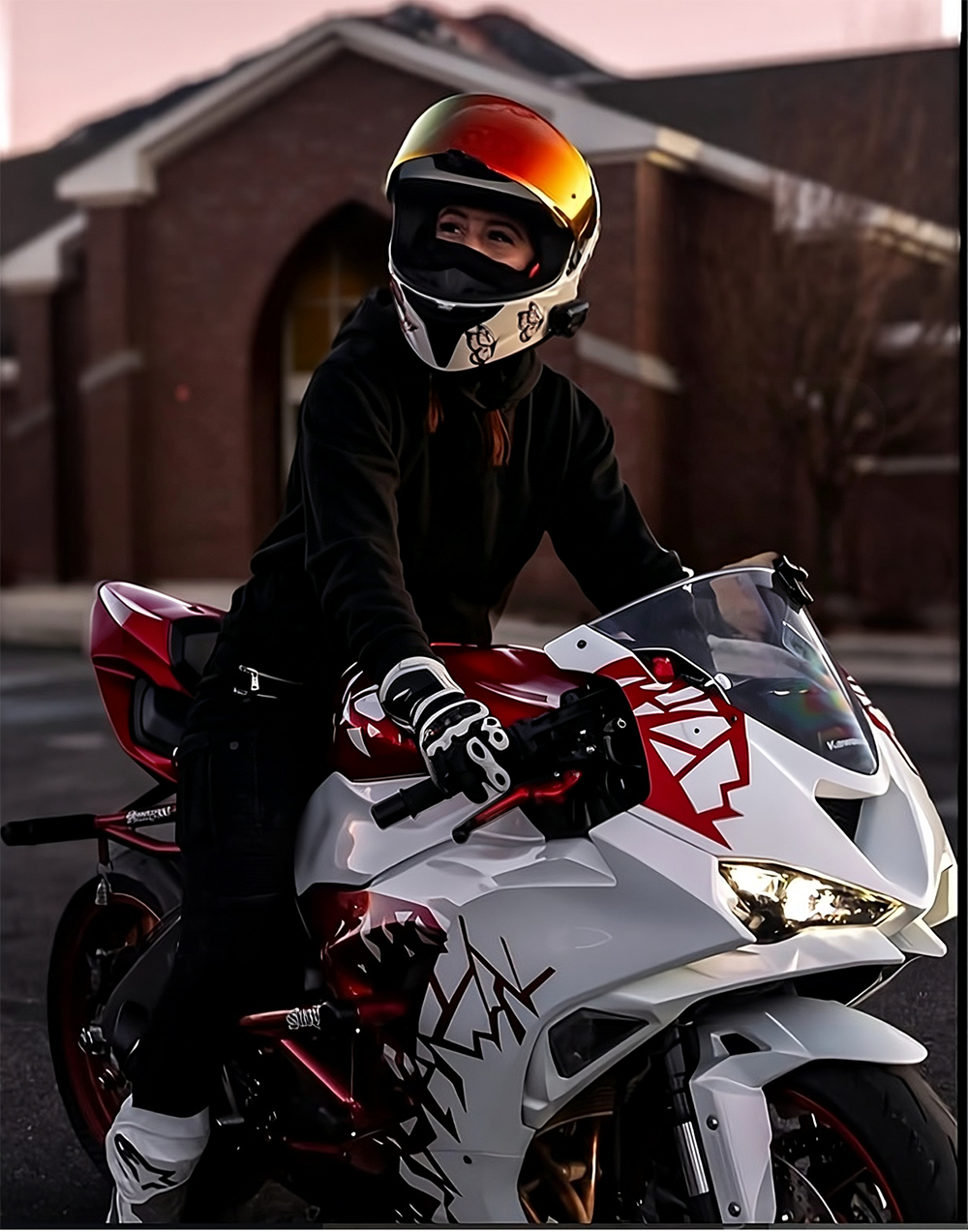 Amotopart 2024-2026 Kawasaki ZX-6R White Red Fairing Kit