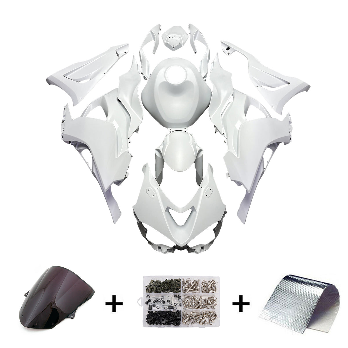 Amotopart 2024-2026 Kawasaki ZX-6R White Fairing Kit