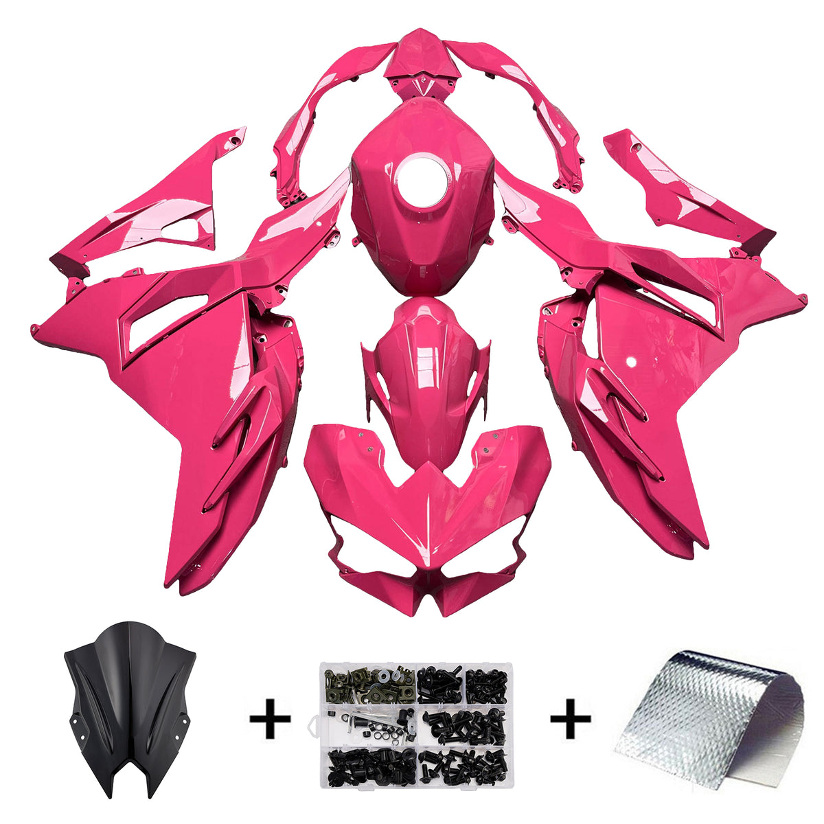 Amotopart 2024-2026 Kawasaki Ninja 500 roze kuipset