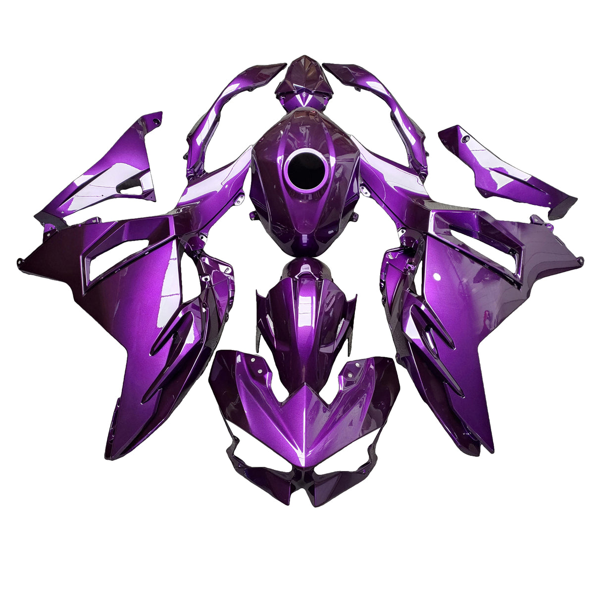 Kit carena viola Amotopart 2024-2026 Kawasaki Ninja 500