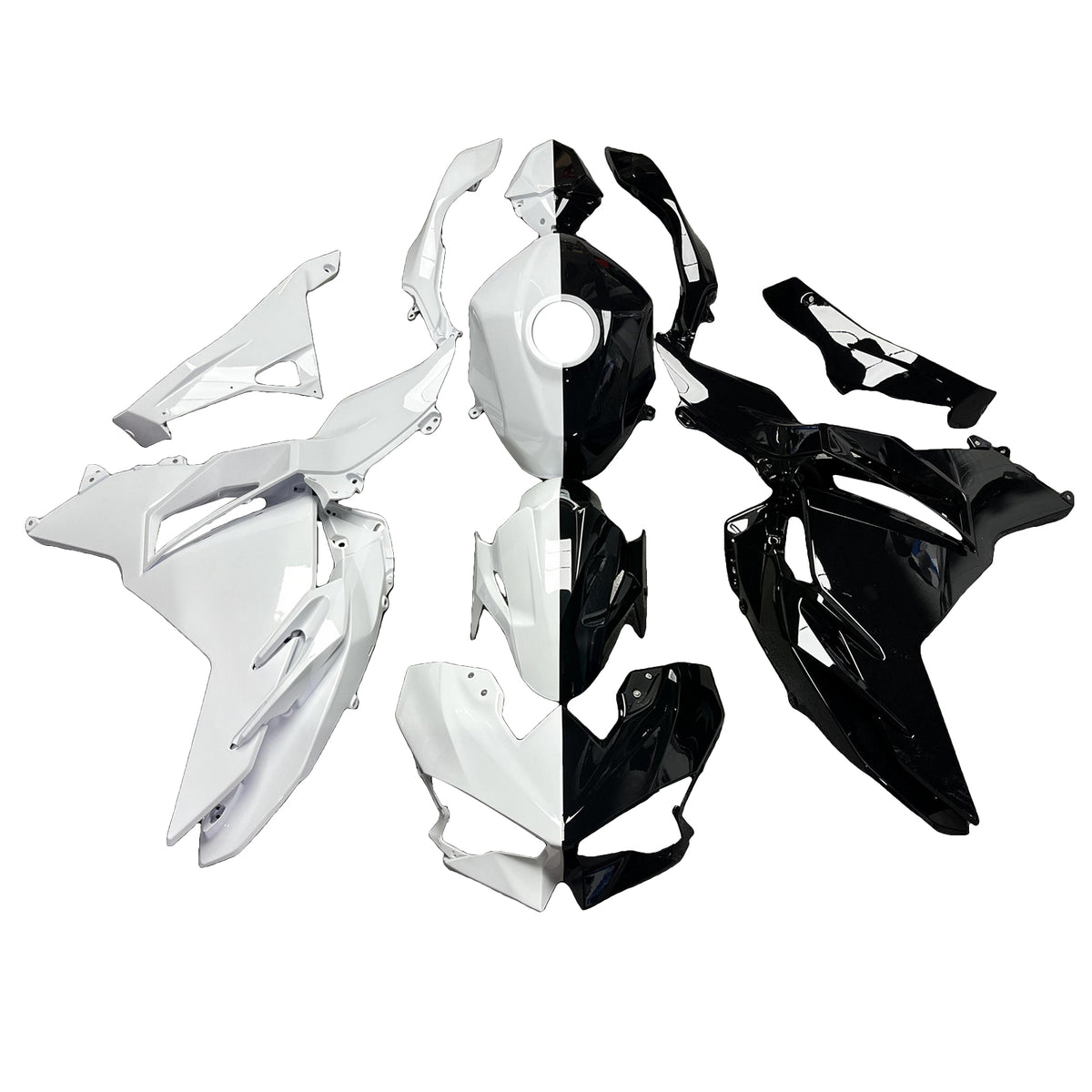 Amotopart 2024–2026 Kawasaki Ninja 500 Weiß Schwarz Verkleidungsset