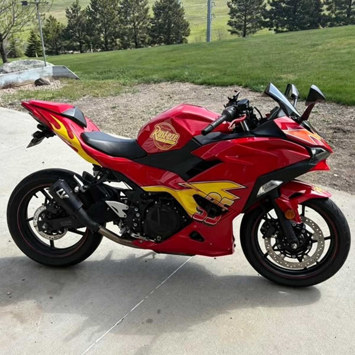 Amotopart 2024-2026 Kawasaki Ninja 500 Red Yellow White Fairing Kit