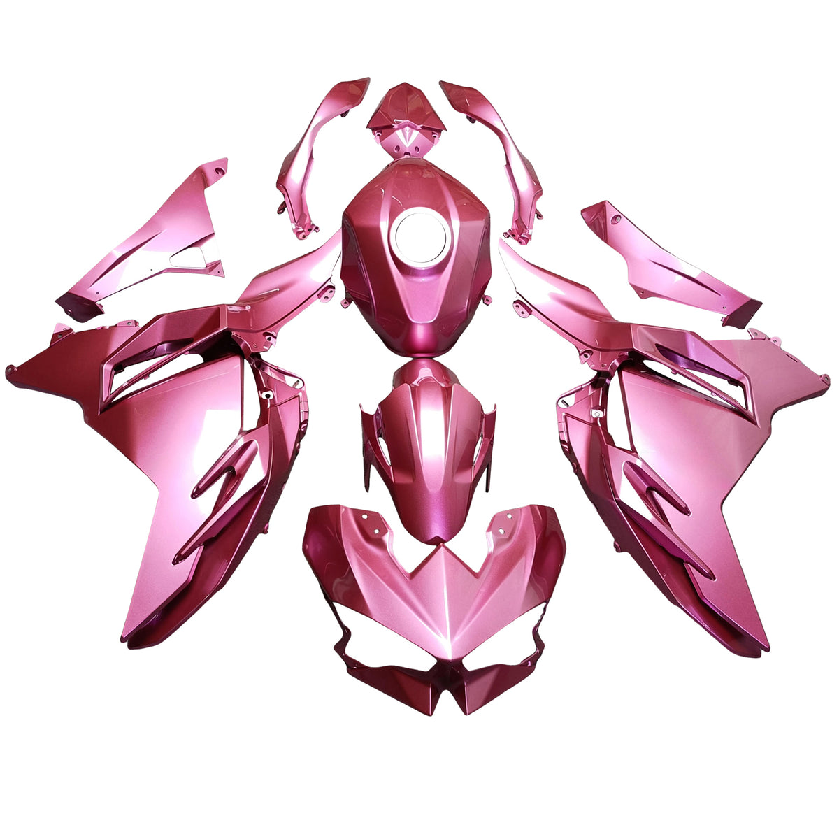 Amotopart 2024-2026 Kawasaki Ninja 500 Pink Fairing Kit