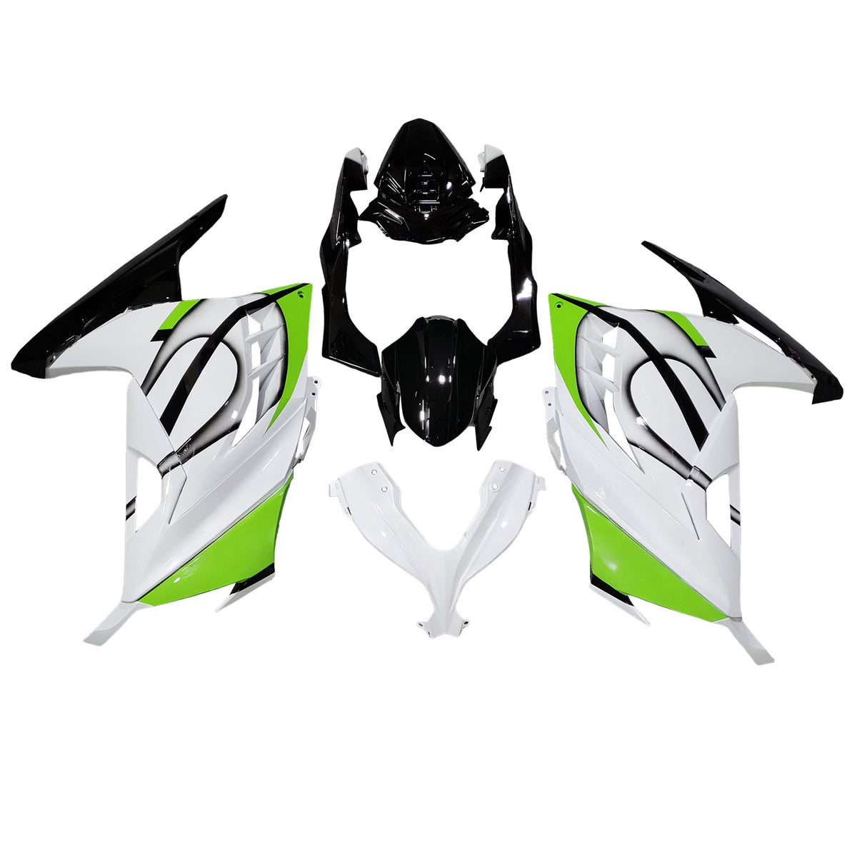 Amotopart 2013-2024 Kawasaki EX300 Ninja300 White Green Black Fairing Kit