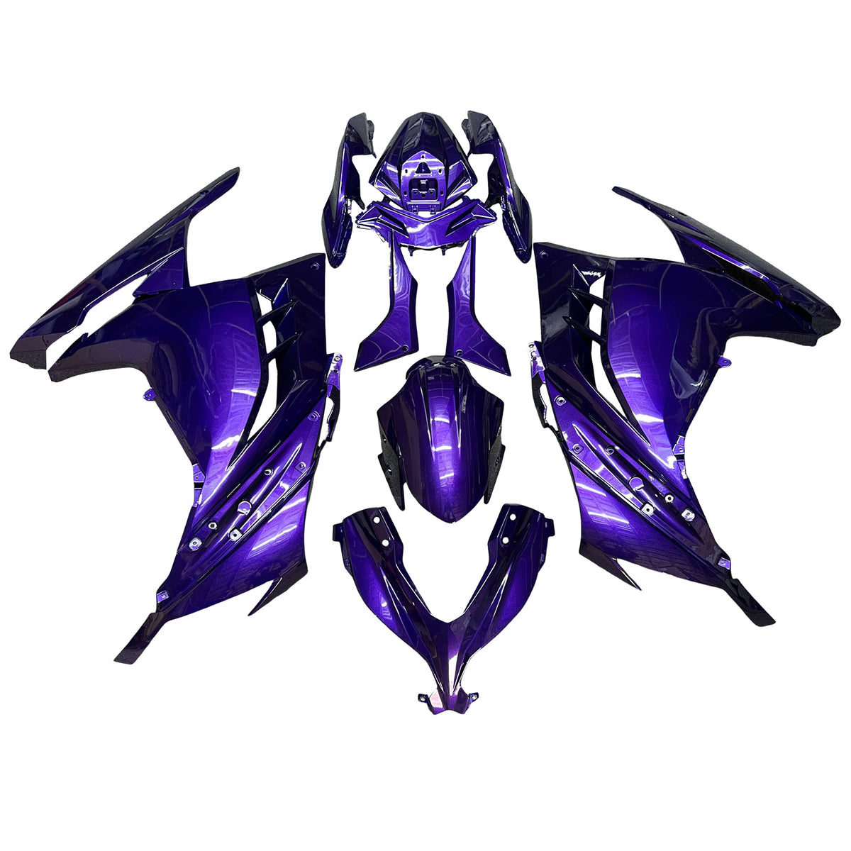 Amotopart 2013-2024 Kawasaki EX300 Ninja 300 Purple Black Chameleon Fairing Kit