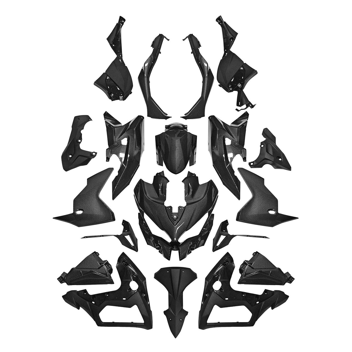 Amotopart 2019-2024 Kawasaki Versys 1000 Black Fairing Kit