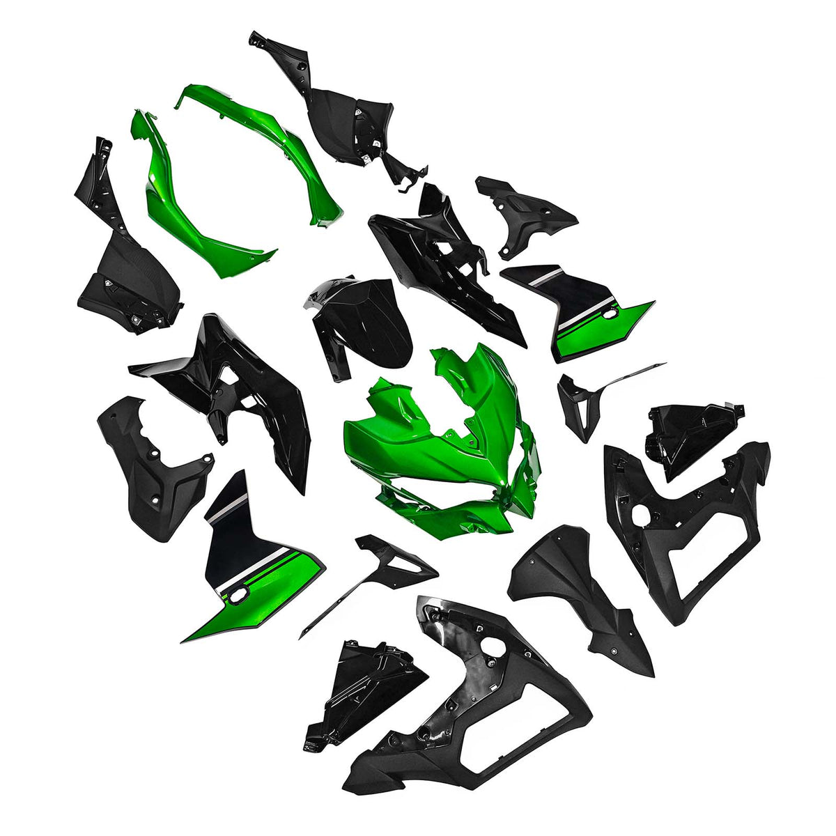 Amotopart 2019-2024 Kawasaki Versys 1000 Black Green Fairing Kit