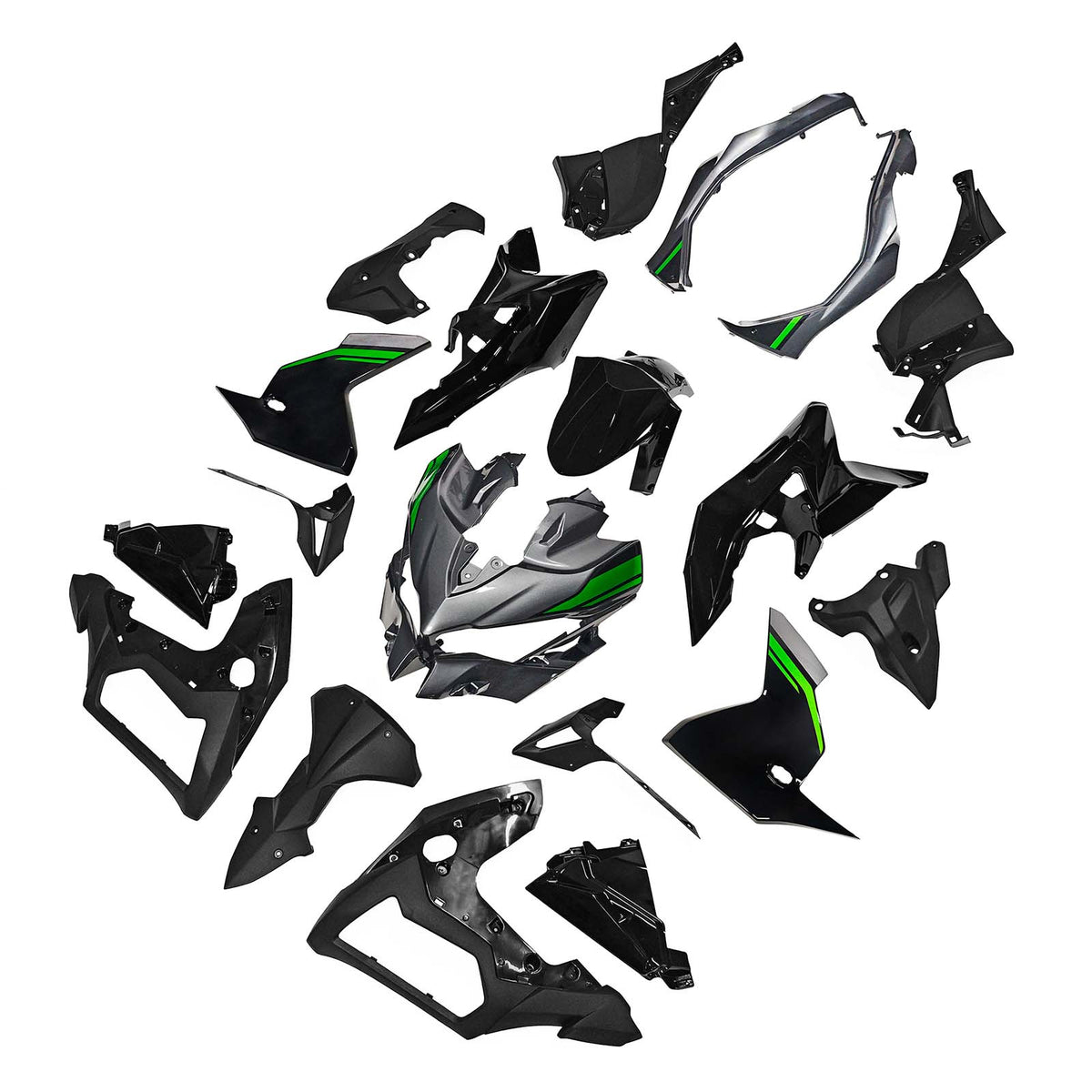 Amotopart 2019-2024 Kawasaki Versys 1000 Grå Sort Grøn Fairing Kit