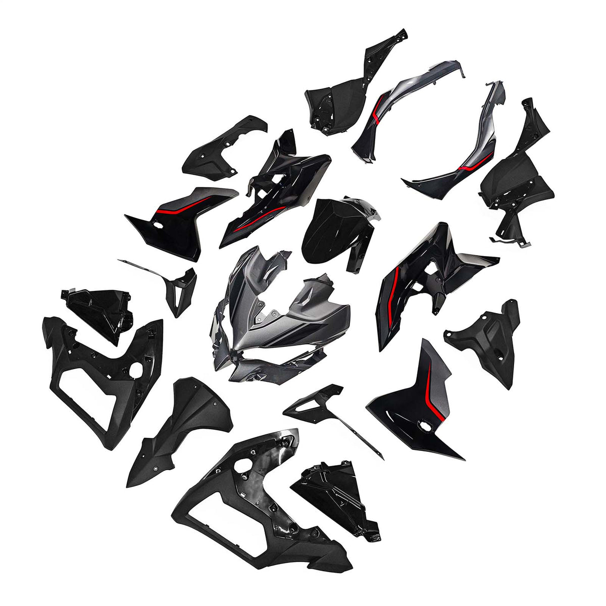 Amotopart 2019-2024 Kawasaki Versys 1000 Gray Black Red Fairing Kit