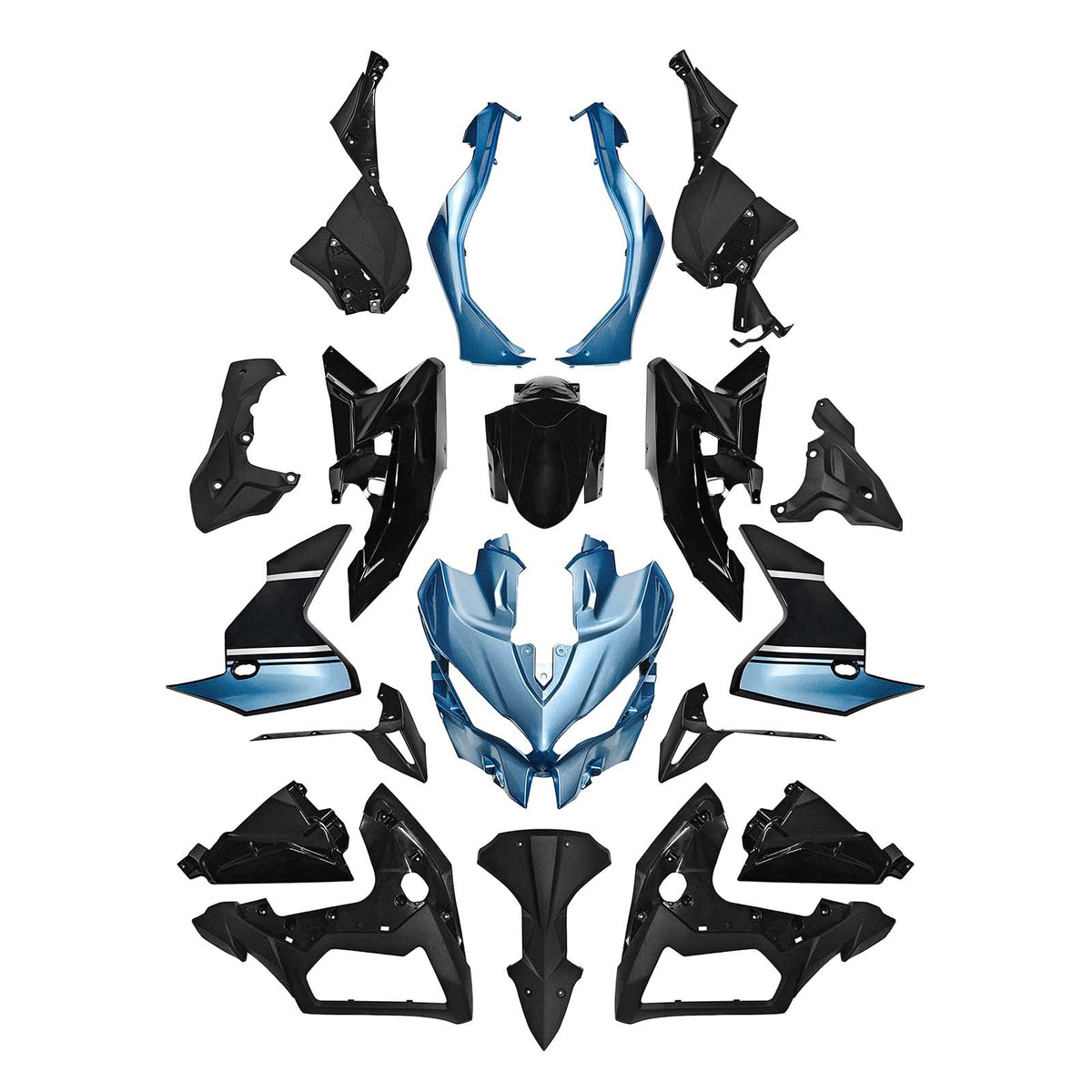 Amotopart 2019-2024 Kawasaki Versys 1000 Blue Black White Fairing Kit