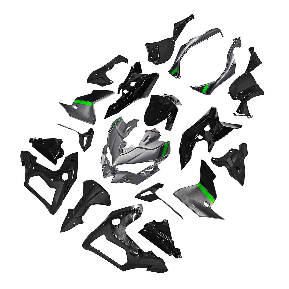 Amotopart 2019-2024 Kawasaki Versys 1000 Grå Sort Grøn Fairing Kit