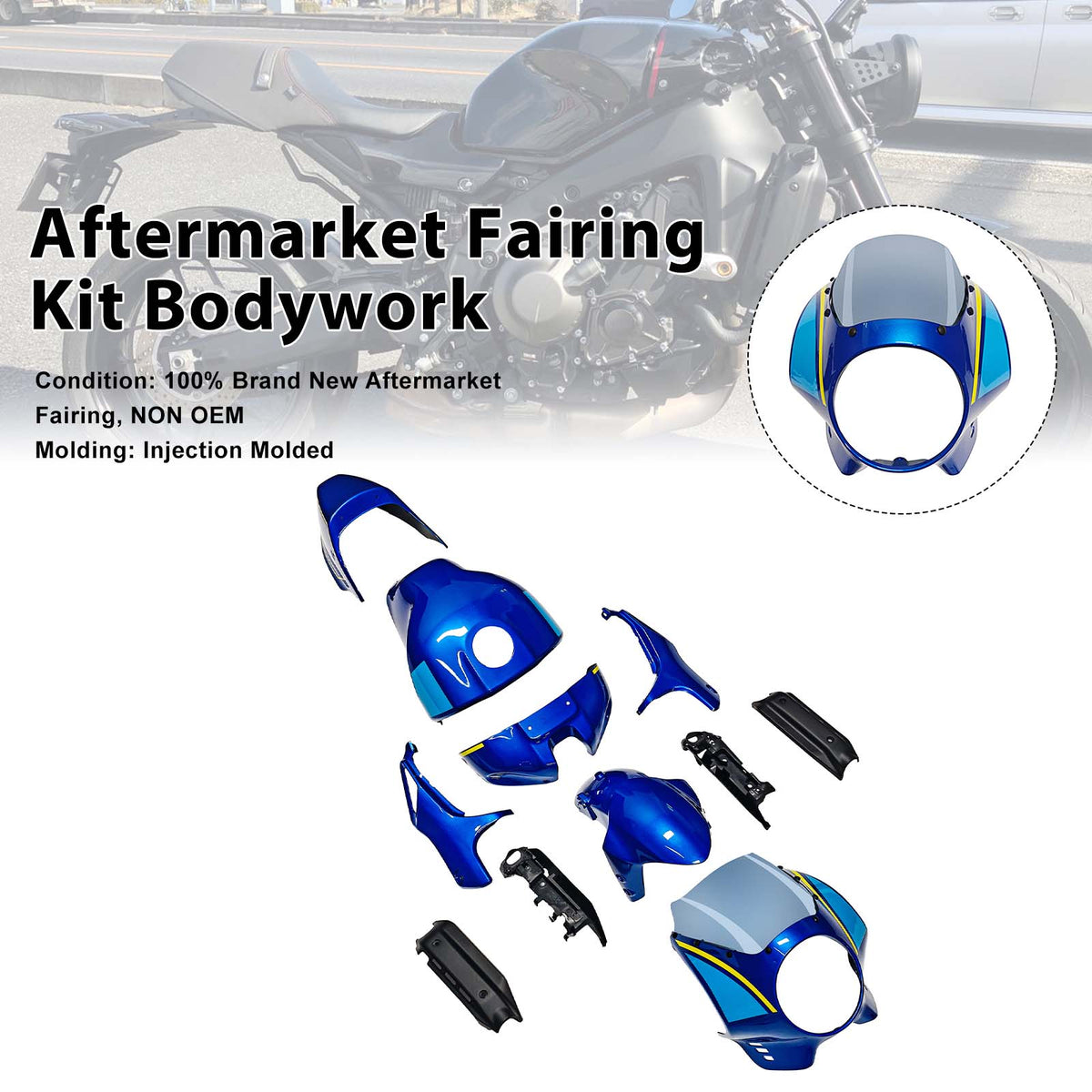 Amotopart 2022-2026 Yamaha XSR900 Blue Fairing Kit