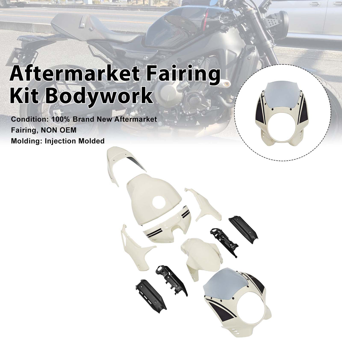Amotopart 2022-2026 Yamaha XSR900 crème kuipset