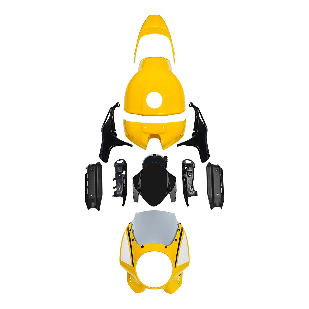 Amotopart 2022-2026 Yamaha XSR900 Yellow Black Fairing Kit