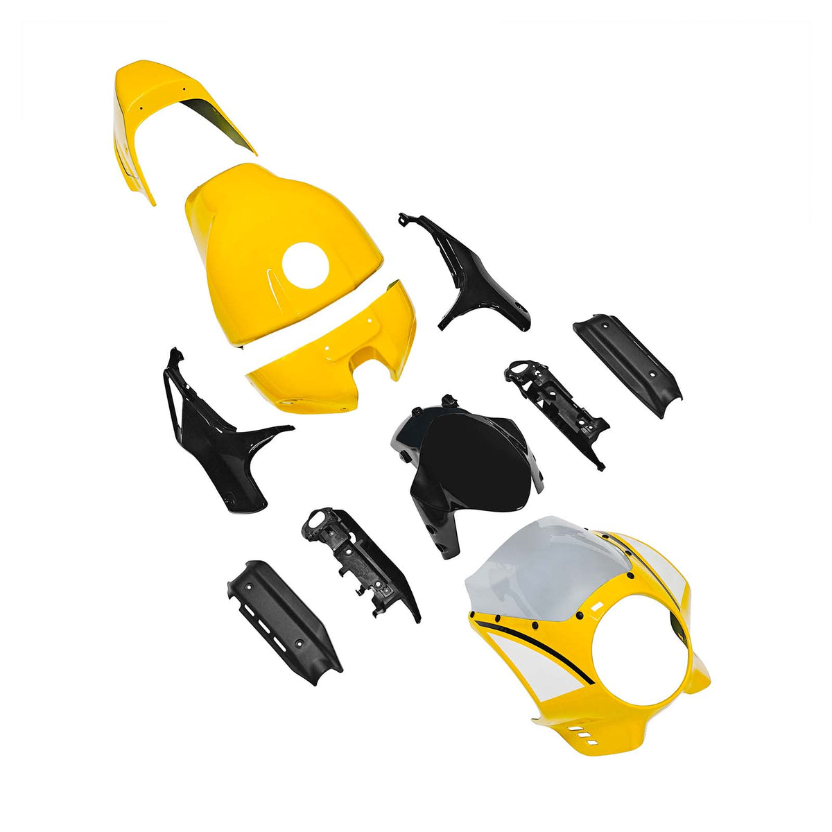 Amotopart 2022-2026 Yamaha XSR900 Yellow Black Fairing Kit