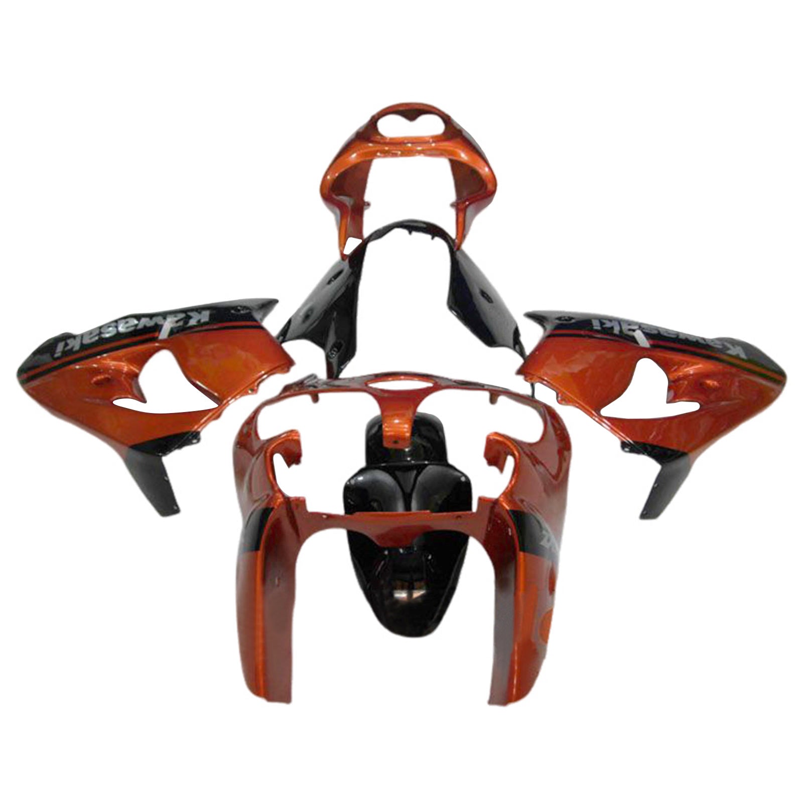 Amotopart 2000-2001 Kawasaki ZX9R Orange Black &White Logo Fairing Kit