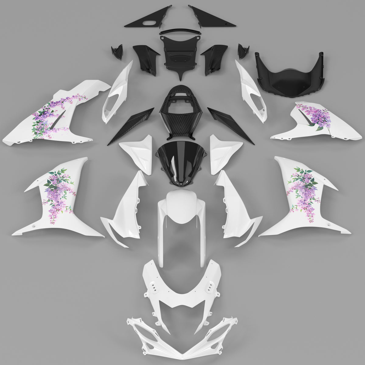 Amotopart 2011-2026 Suzuki GSXR 600/750 K11 Wit Paars Groen Kuipset