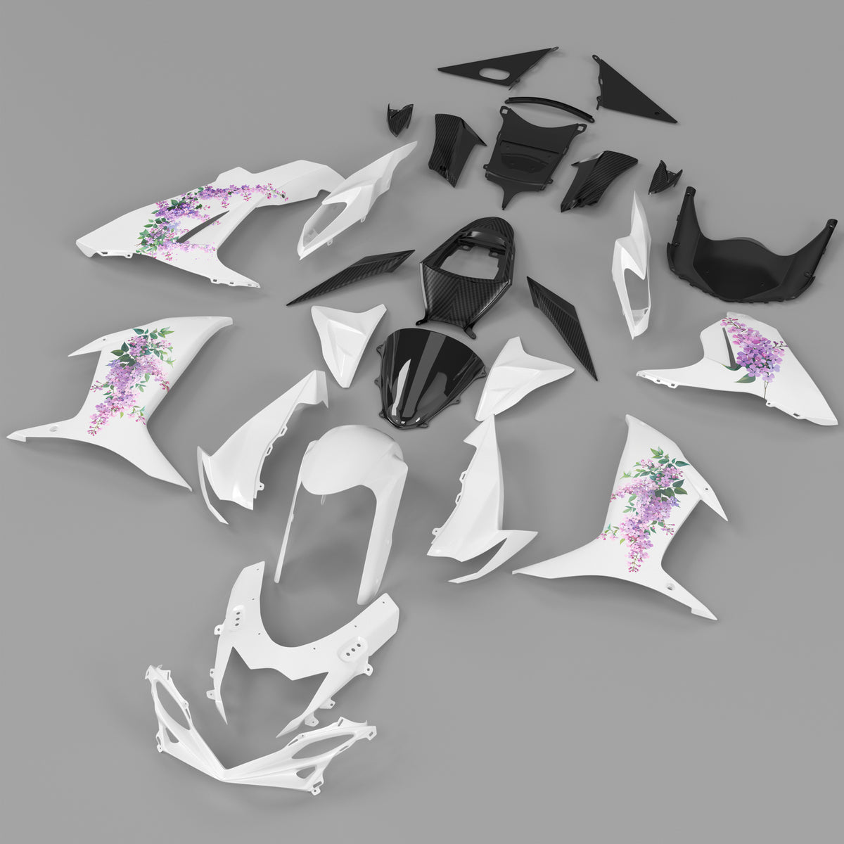 Amotopart 2011-2026 Suzuki GSXR 600/750 K11 Wit Paars Groen Kuipset