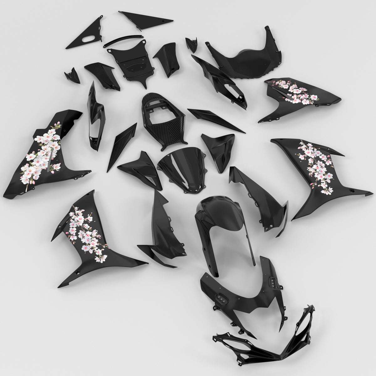 Amotopart 2011-2026 Suzuki GSXR 600/750 K11 Kit de carénage noir rose blanc