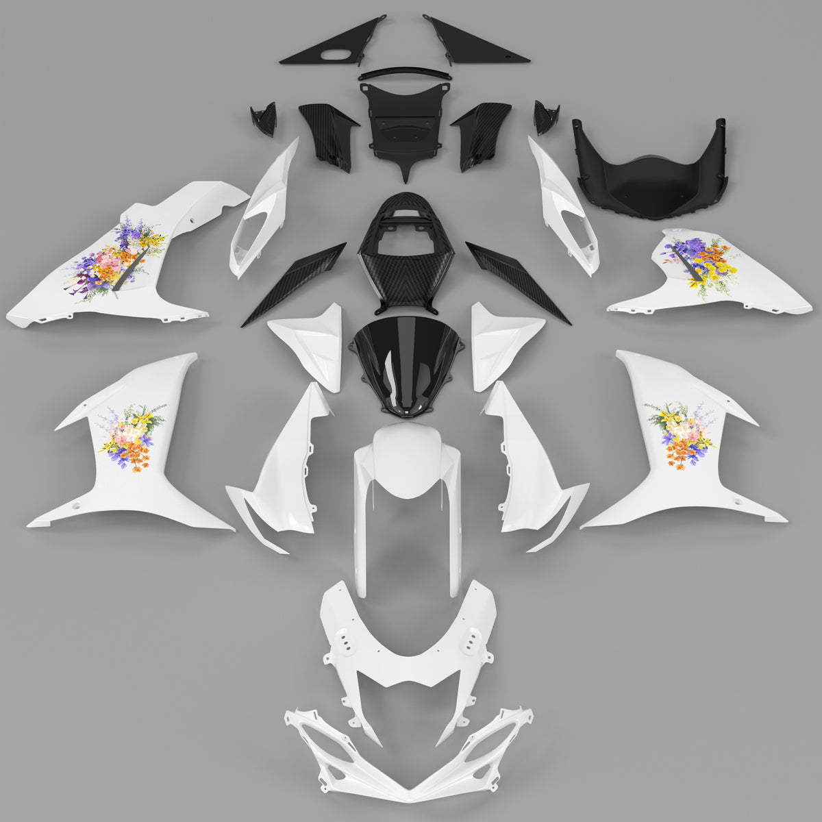 Amotopart 2011-2026 Suzuki GSXR 600/750 K11 White Purple Yellow Fairing Kit