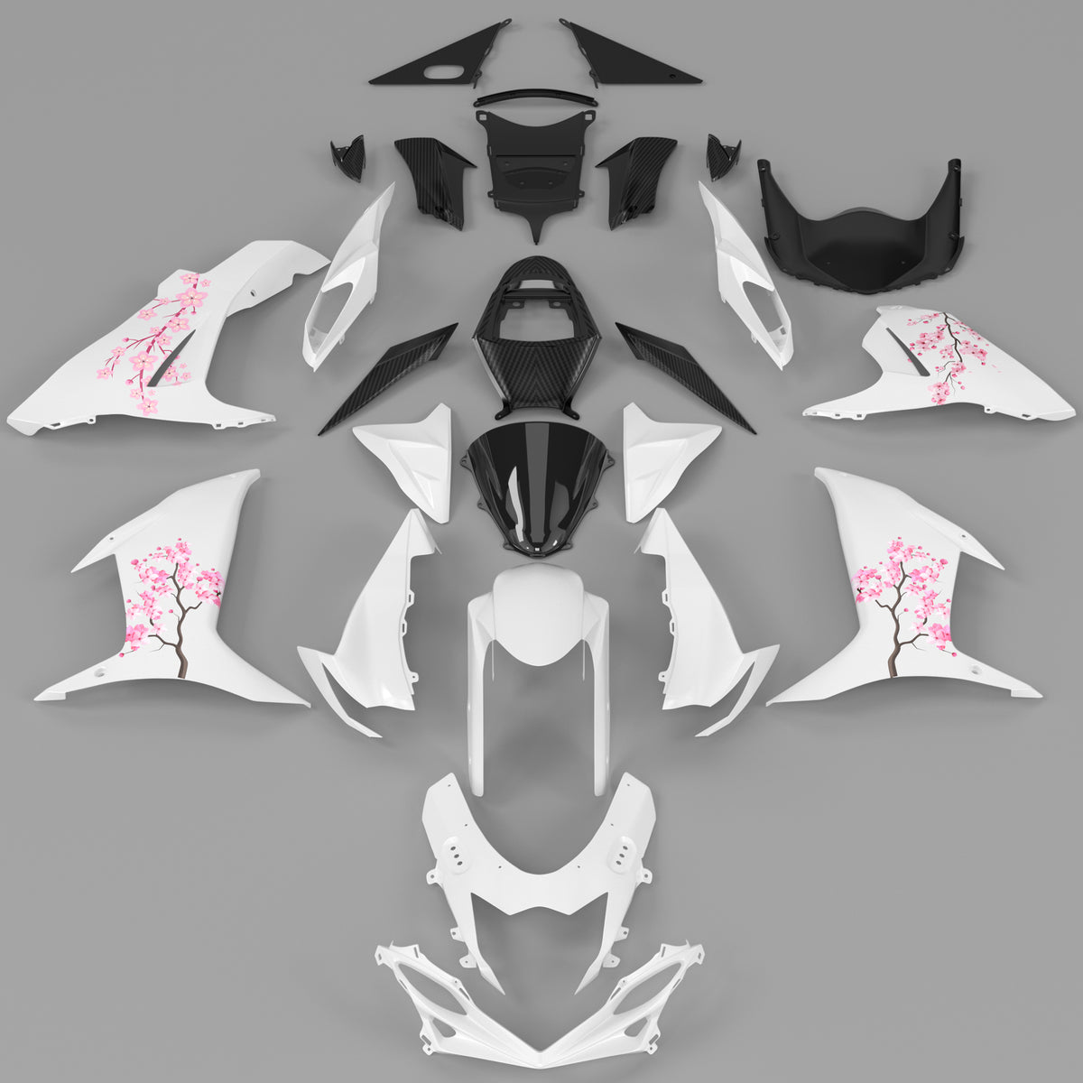 Amotopart 2011-2026 Suzuki GSXR 600/750 K11 White Pink Fairing Kit